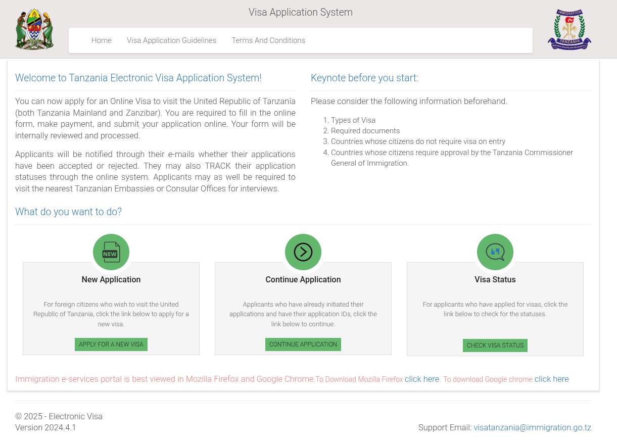 Laptop showing online visa application process